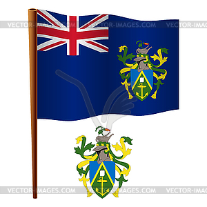 Pitcairn islands wavy flag - vector clipart