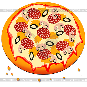 Pizza cartoon - vector clip art