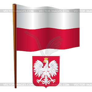 Poland wavy flag - vector image