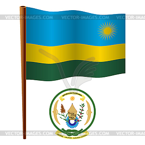 Rwanda wavy flag - vector clip art