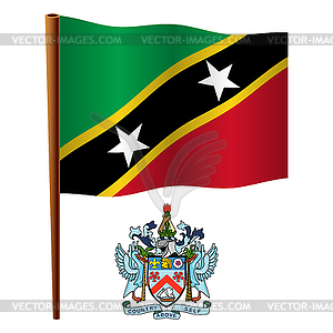 Сент-Китс и Невис волнистой флаг - стоковый клипарт