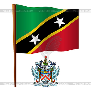 Saint kitts and nevis wavy flag - vector clipart