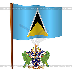 Saint lucia wavy flag - vector image