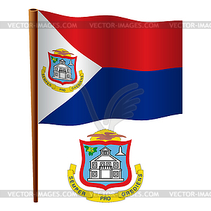 Saint martin wavy flag - vector clipart