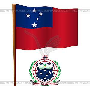 Samoa wavy flag - vector image