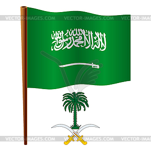 Saudi arabia wavy flag - vector clipart