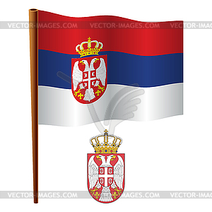 Serbia wavy flag - vector clipart / vector image