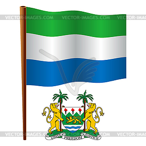 Sierra leone wavy flag - vector clipart