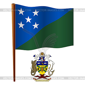 Solomon islands wavy flag - vector clip art