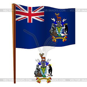 South georgia and south sandwich islands wavy flag - vector image