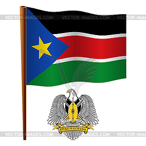 South sudan wavy flag - vector image