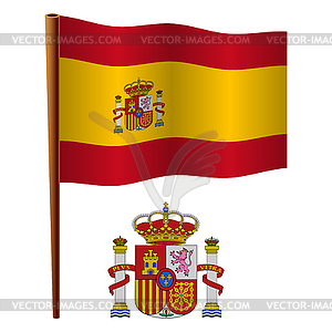 Spain wavy flag - vector clipart