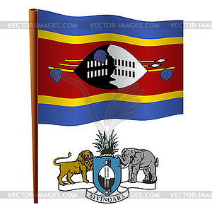 Swaziland wavy flag - vector clip art