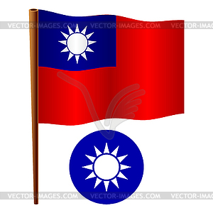 Taiwan wavy flag - vector clipart