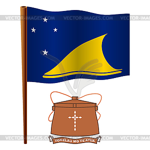 Tokelau wavy flag - vector image