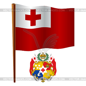 Tonga wavy flag - vector clipart