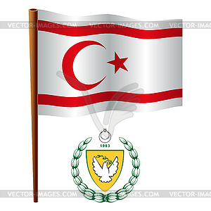 Turkish republic of northern cyprus wavy flag - vector image