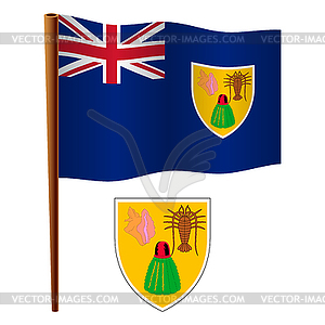 Turks and caicos islands wavy flag - vector clip art