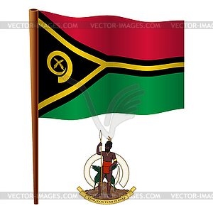 Vanuatu wavy flag - vector image