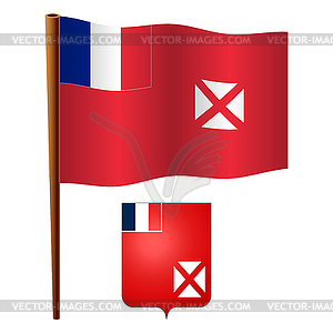 Wallis and futuna wavy flag - vector clipart