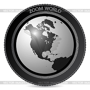 World photo lens - vector clipart / vector image