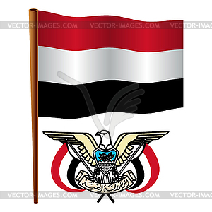 Yemen wavy flag - vector image