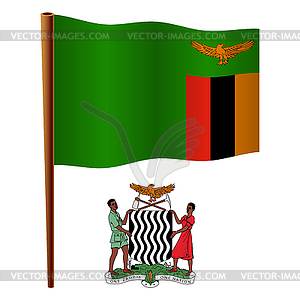 Замбия волнистой флаг - клипарт в векторном виде