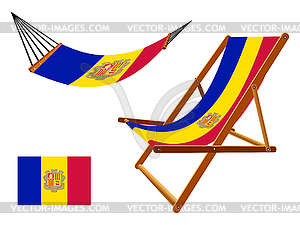 Andorra hammock and deck chair set - vector clipart