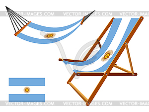 Argentina hammock and deck chair set - stock vector clipart