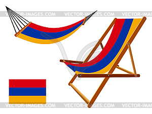 Armenia hammock and deck chair set - vector clip art