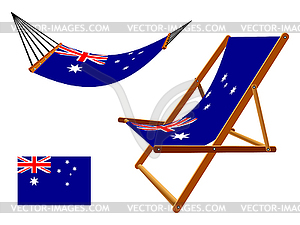 Australia hammock and deck chair set - vector image