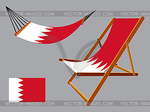 Bahrain hammock and deck chair set - royalty-free vector image