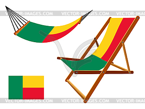 Benin hammock and deck chair set - vector clipart