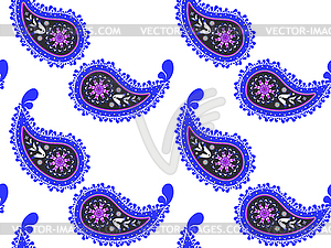 Blue paisley pattern - vector clipart