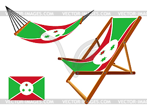 Burundi hammock and deck chair set - vector image