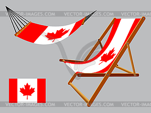 Canada hammock and deck chair set - vector clipart