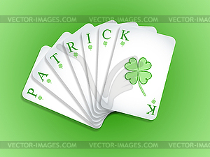 Patrick playing cards - vector image