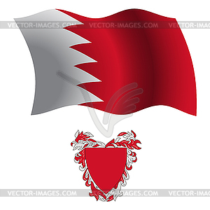 Bahrain wavy flag and coat - vector clipart