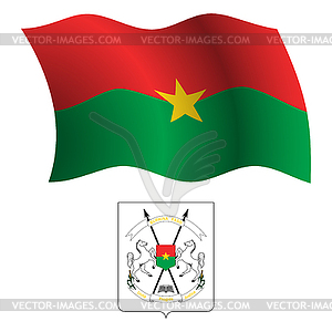 Burkina faso wavy flag and coat - stock vector clipart