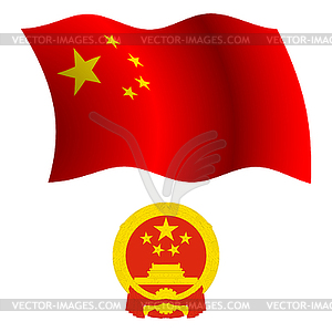 China wavy flag and coat - vector image