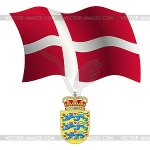 Дания волнистые флаг и пальто - векторное изображение EPS
