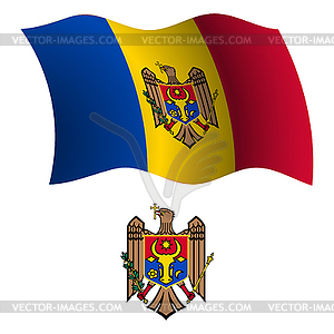 Молдова волнистой флаг и пальто - изображение в векторе