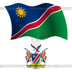 Namibia wavy flag and coat - vector EPS clipart