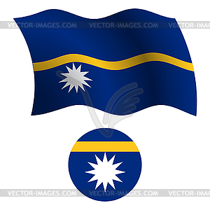 Науру волнистой флаг и значок - векторная иллюстрация