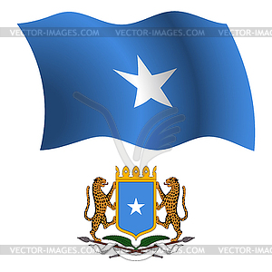 Somalia wavy flag and coat - vector EPS clipart