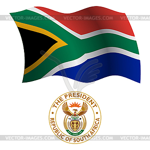 South africa wavy flag and coat - vector clipart