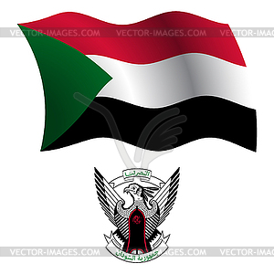 Судан волнистой флаг и пальто - векторный эскиз