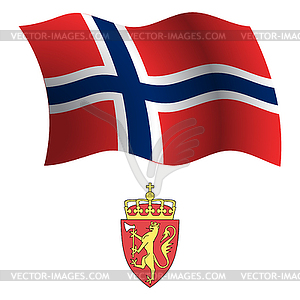 Svalbard wavy flag and coat - royalty-free vector image