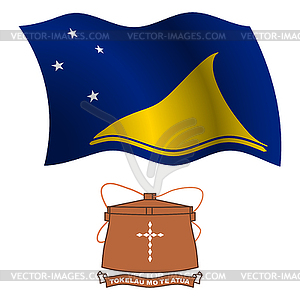 Tokelau wavy flag and coat - vector EPS clipart