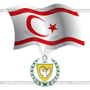 Turkish republic of northern cyprus wavy flag and - vector clipart